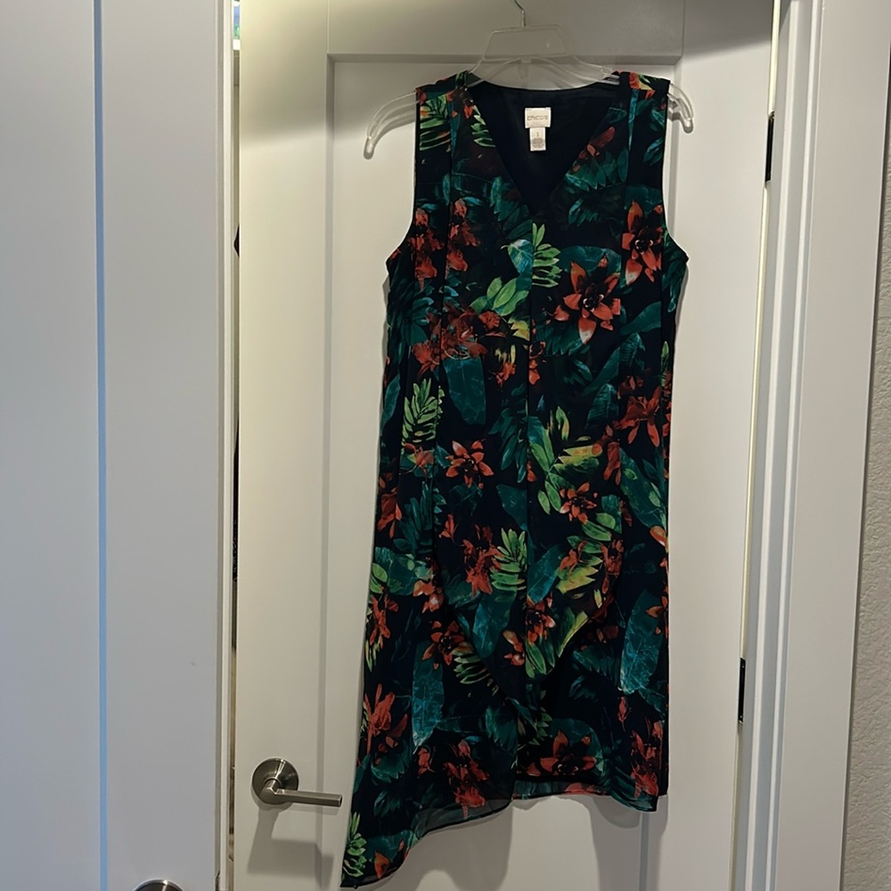 Asymmetrical summer dress, Chico’s size 1